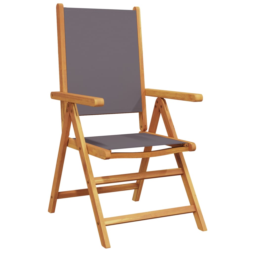 vidaXL Tuinstoelen 4 st verstelbaar hout en stof antracietkleurig afbeelding