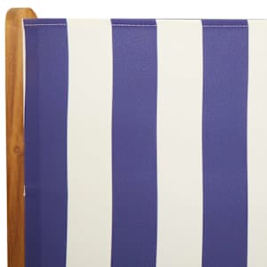 Polohovací zahradní židle 4 ks modré a bílé textil a masiv - obrázek 9