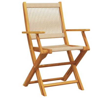 vidaXL Scaune de grădină pliabile, 6 buc., bej, lemn masiv acacia