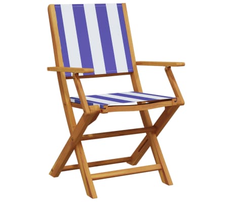 vidaXL kokkupandavad aiatoolid 8 tk, sinine ja valge, kangas ja puit