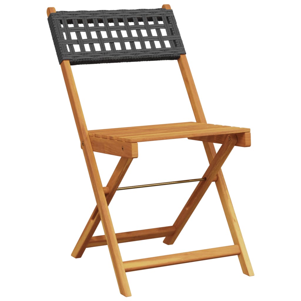 vidaXL Tuinstoelen 6 st inklapbaar poly rattan en massief hout zwart afbeelding