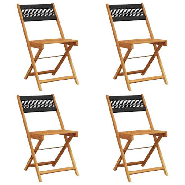 vidaXL Kokkupandavad toolid 4 tk, must, t&auml;ispuidust, akaatsia