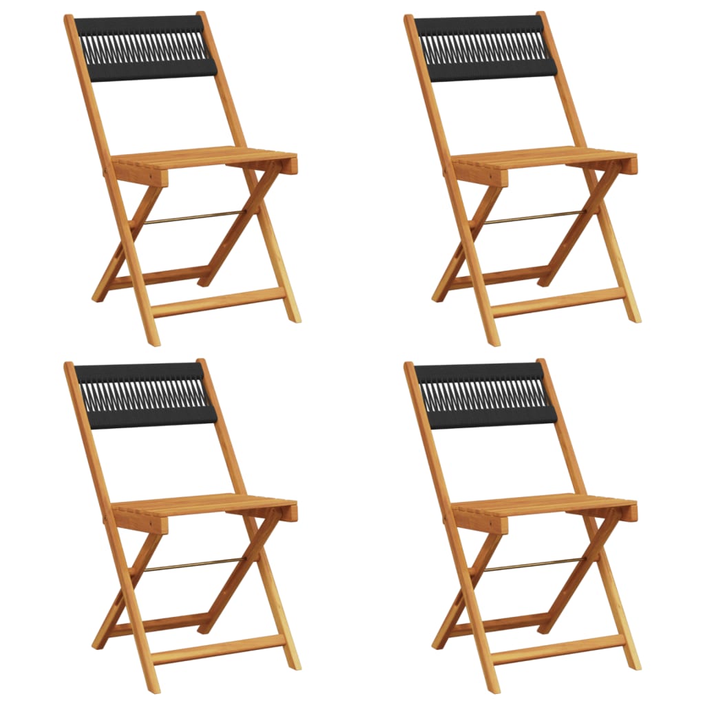 Thumbnail - vidaXL Gartenstühle 4 Stk. Klappbar Schwarz Massivholz Akazie