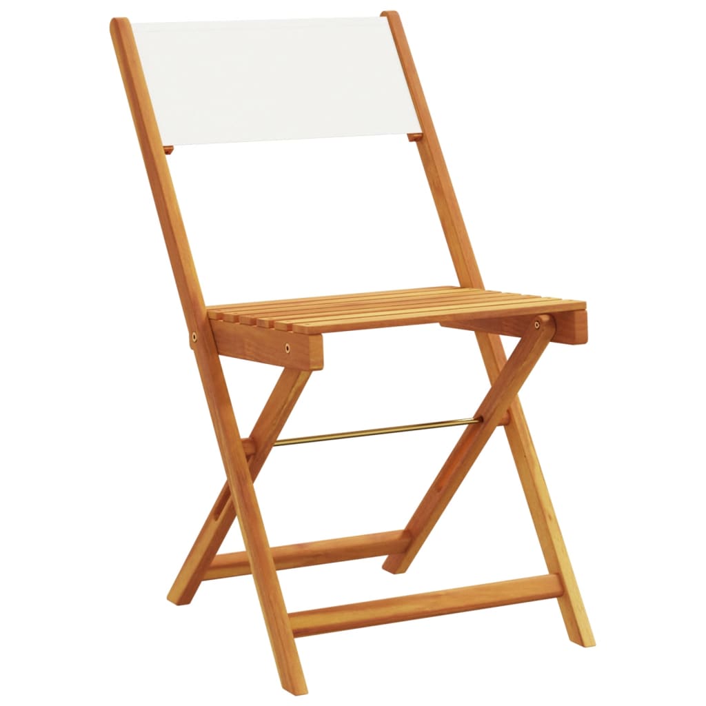 vidaXL Tuinstoelen 4 st inklapbaar massief hout en stof crèmewit afbeelding