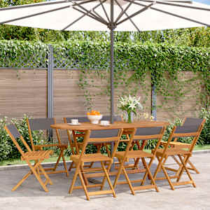 Zložljivi vrtni stoli 8 kosov antracit blago in trden les