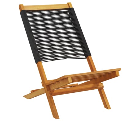 vidaXL Chaises de jardin pliantes lot de 6 noir bois d'acacia massif