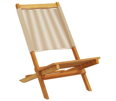 vidaXL Scaune de grădină pliabile, 8 buc., bej, lemn masiv acacia