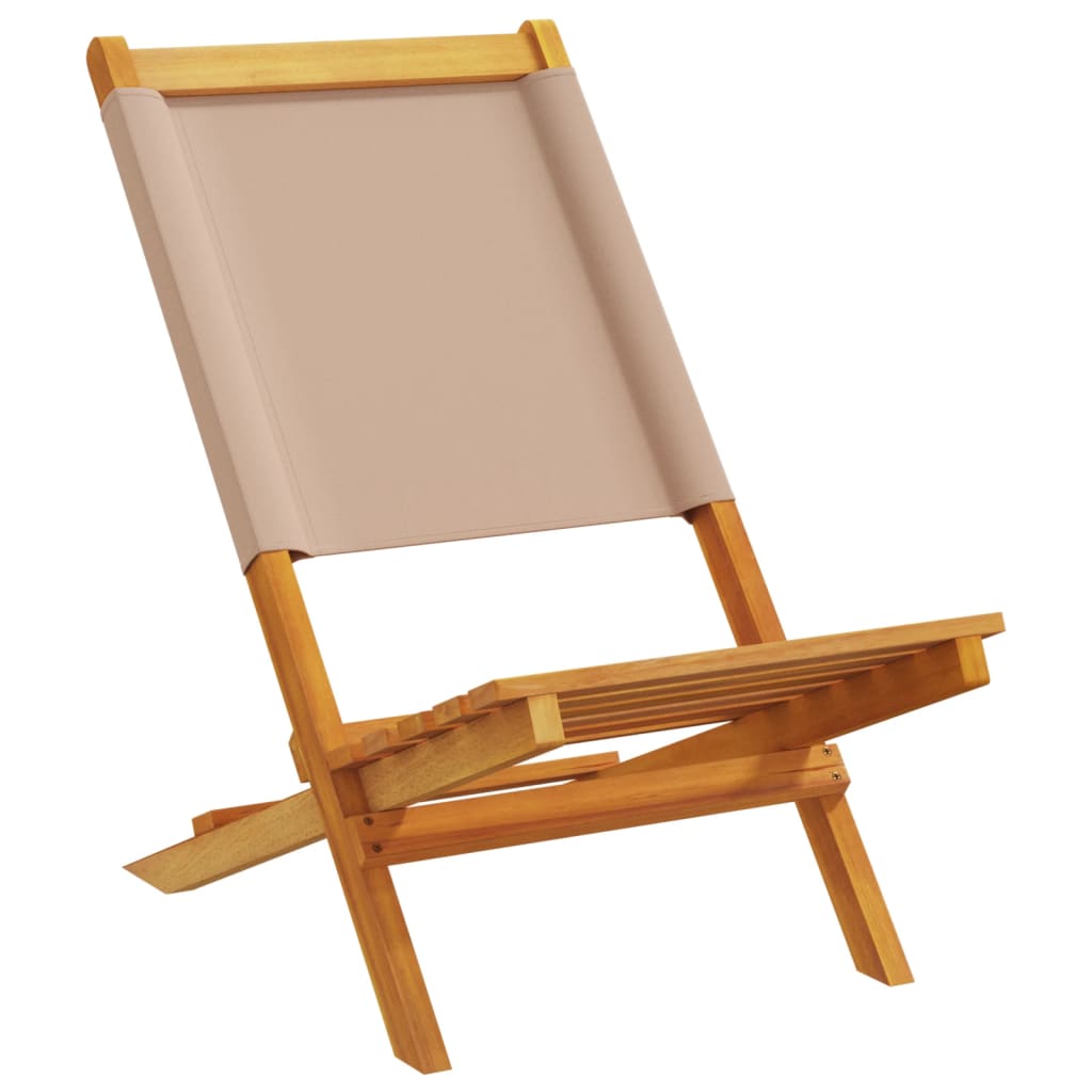vidaXL Tuinstoelen 8 st inklapbaar stof en massief hout taupe afbeelding