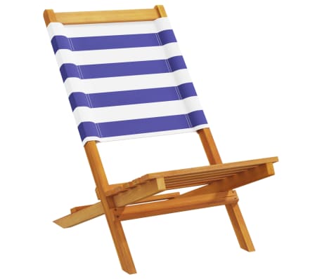 vidaXL Garden Chair Set of 6 Blue and White Solid acacia wood, polyester