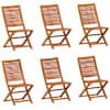 vidaXL Kokkupandavad toolid 6 tk 51x66x95 cm, t&auml;ispuit, akaatsia