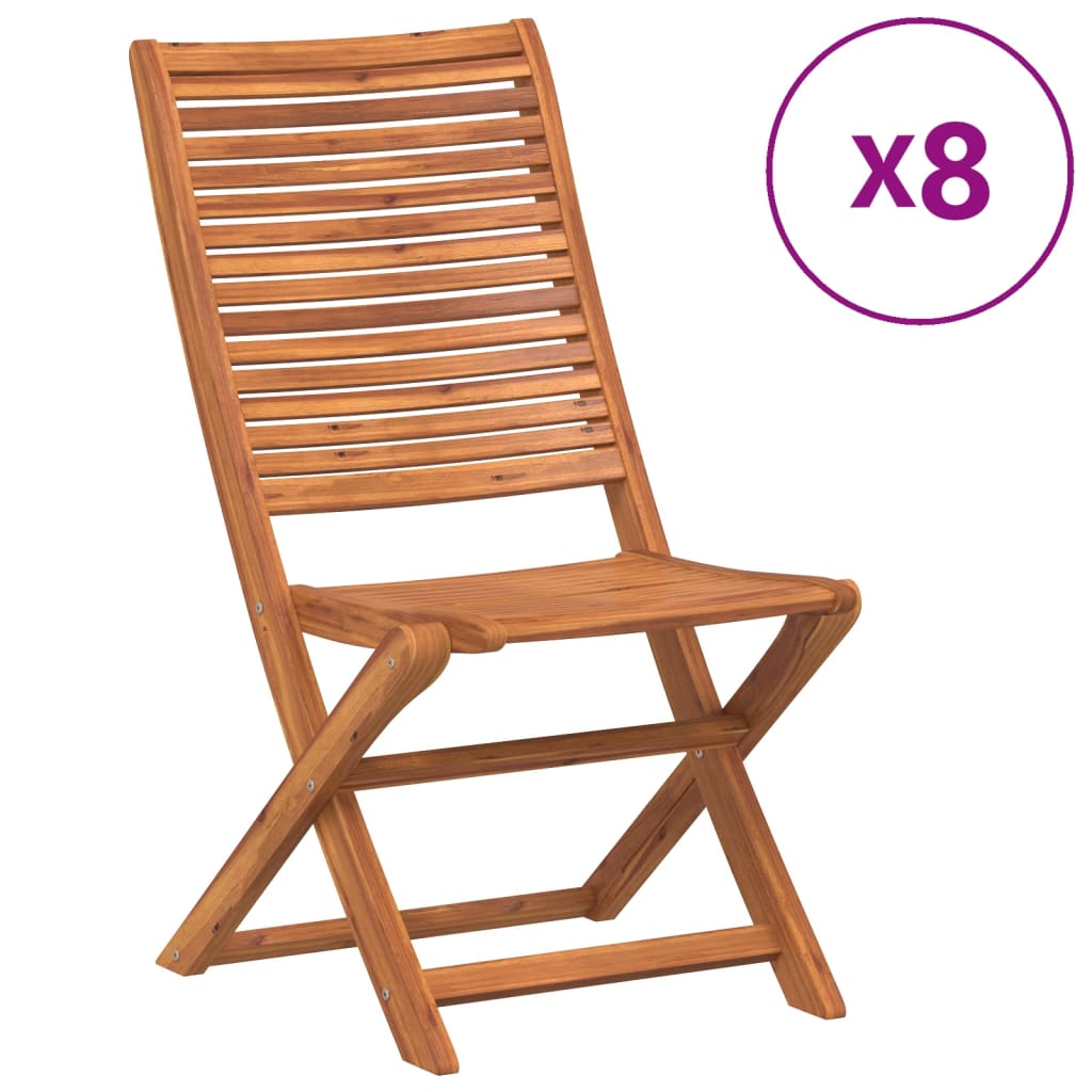 vidaXL Skládací zahradní židle 8 ks 51x66x95 cm masivní akáciové dřevo
