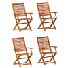 vidaXL Kokkupandavad toolid 4 tk 57x66x95 cm, t&auml;ispuit, akaatsia