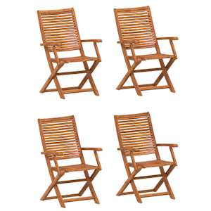 Skládací zahradní židle 4 ks 57x66x95 cm masivní akáciové dřevo - obrázek 2