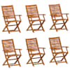 vidaXL Kokkupandavad toolid 6 tk 57x66x95 cm, t&auml;ispuit, akaatsia
