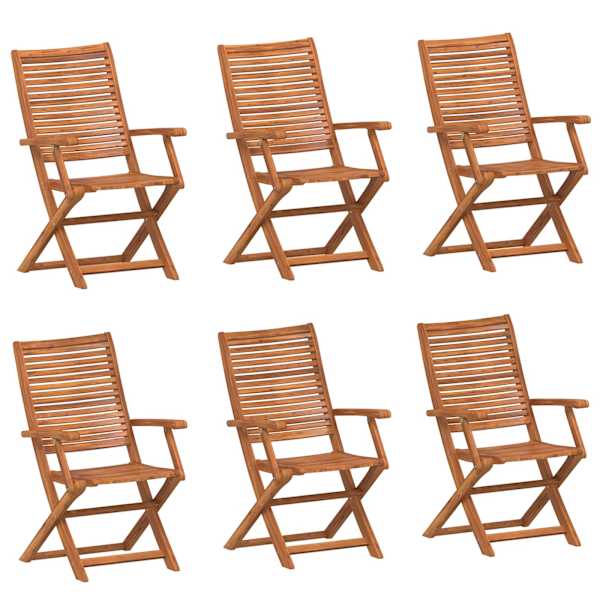 vidaXL Kokkupandavad toolid 6 tk 57x66x95 cm, t&auml;ispuit, akaatsia