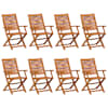 vidaXL Kokkupandavad toolid 8 tk 57x66x95 cm, t&auml;ispuit, akaatsia