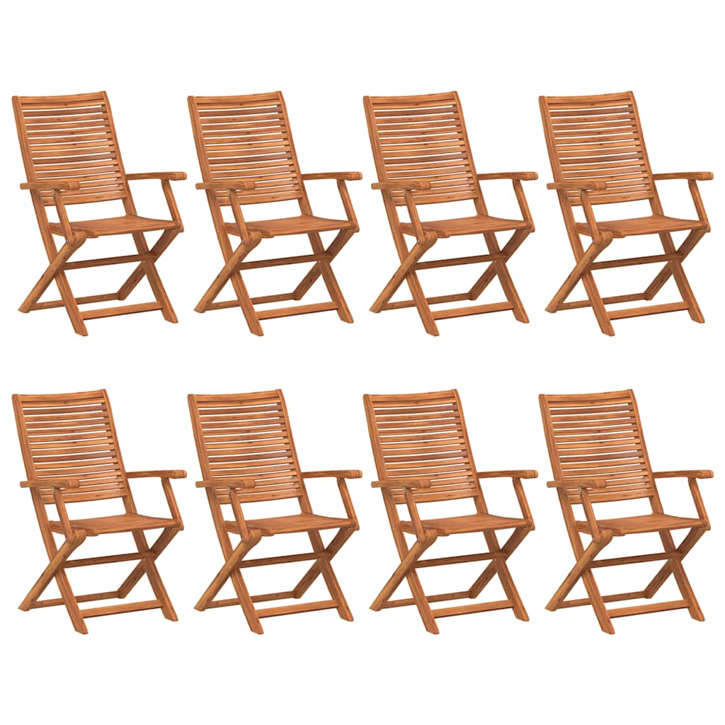 vidaXL Hopfällbara stolar 8 st 57x66x95 cm massivt trä akacia