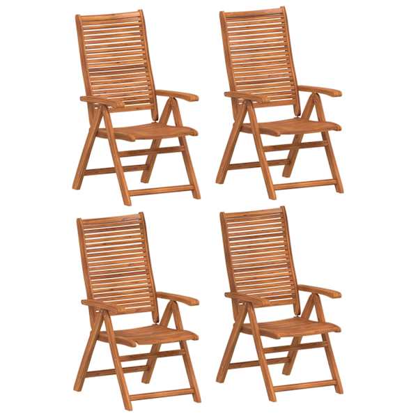 vidaXL Kokkupandavad lamamistoolid 4 tk 56 x 72 x 107 cm, t&auml;ispuit, akaatsia