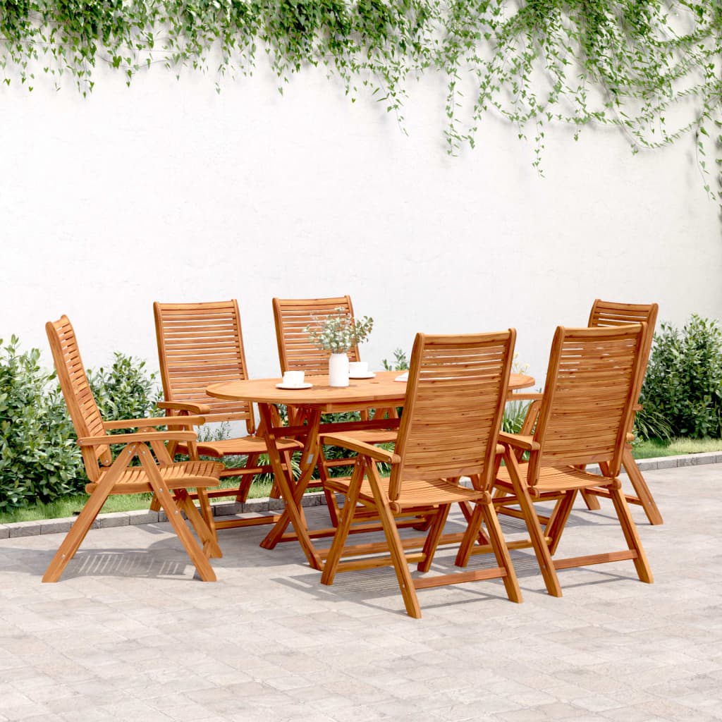 Cadeiras de jardim reclináveis 6 pcs 56x72x107 cm acácia maciça