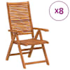 vidaXL Kokkupandavad lamamistoolid 8 tk 56 x 72 x 107 cm, t&auml;ispuit, akaatsia