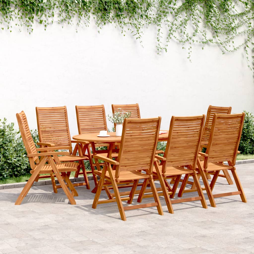 Cadeiras de jardim reclináveis 8 pcs 56x72x107 cm acácia maciça