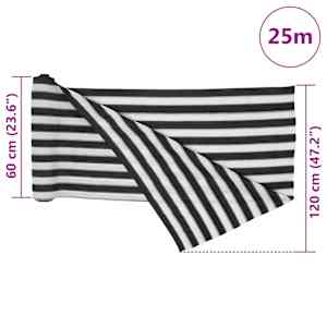 Stínicí tkanina antracitová a bílá 1,2 x 25 m HDPE 150 g/m² - obrázek 8