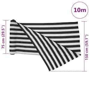 Stínicí tkanina antracitová a bílá 1,5 x 10 m HDPE 150 g/m² - obrázek 8