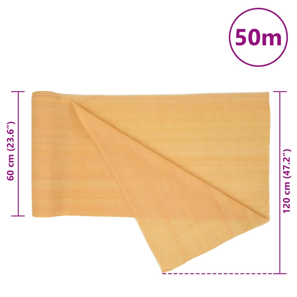 Siatka cieniująca, kolor piaskowy, 1,2x50 m, HDPE, 75 g/m²