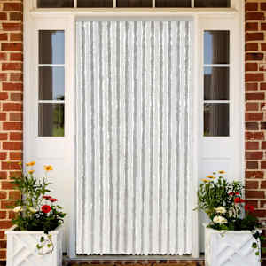 Zavesa proti mrčesu svetlo siva in bela 118x220 cm šenilja