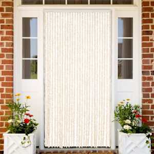 Zavesa proti mrčesu bež in bela 118x220 cm šenilja