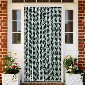 Zavesa proti mrčesu zelena in bela 118x220 cm šenilja