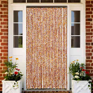 Zavesa proti mrčesu oker in bela 118x220 cm šenilja