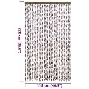 Závěs proti hmyzu taupe a bílý 118 x 220 cm žinylka - obrázek 7