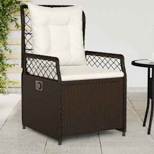 Vrtni naslanjač 2 kosa rjav poli ratan