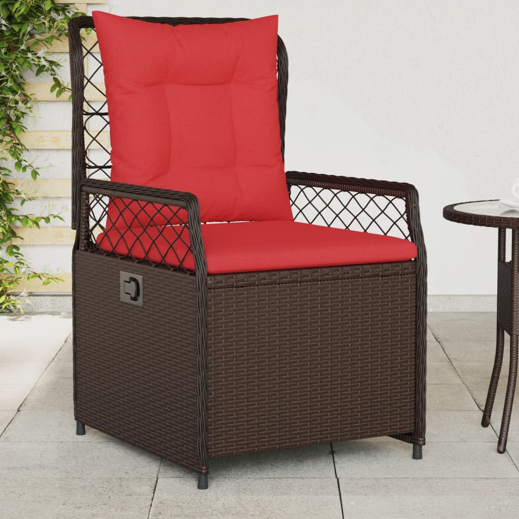 vidaXL Liegende Gartenstühle 2 Stk. Braun Poly Rattan
