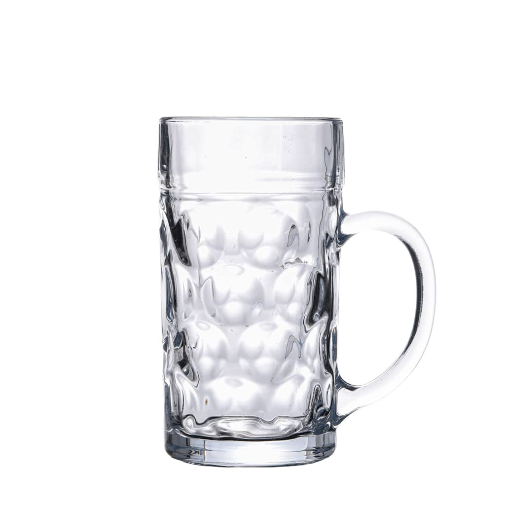 vidaXL Pivný pohár s uchom sklenený 6 ks 1000 ml
