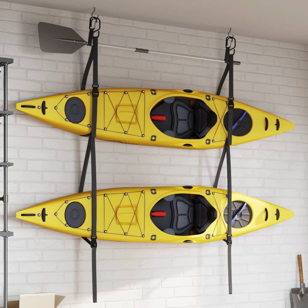 vidaXL Curele depozitare duble de caiac, cu cleme pentru vâsle, 50 kg