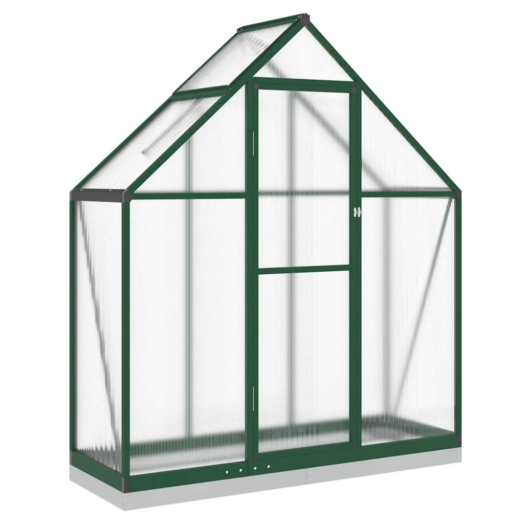 vidaXL Skleník s podkladovým rámem zelený 169 x 58 x 202 cm hliník