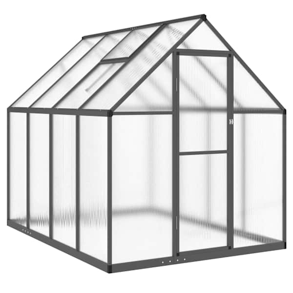vidaXL kasvuhoone alusraamiga, antratsiit, 224x169x195 cm, alumiinium