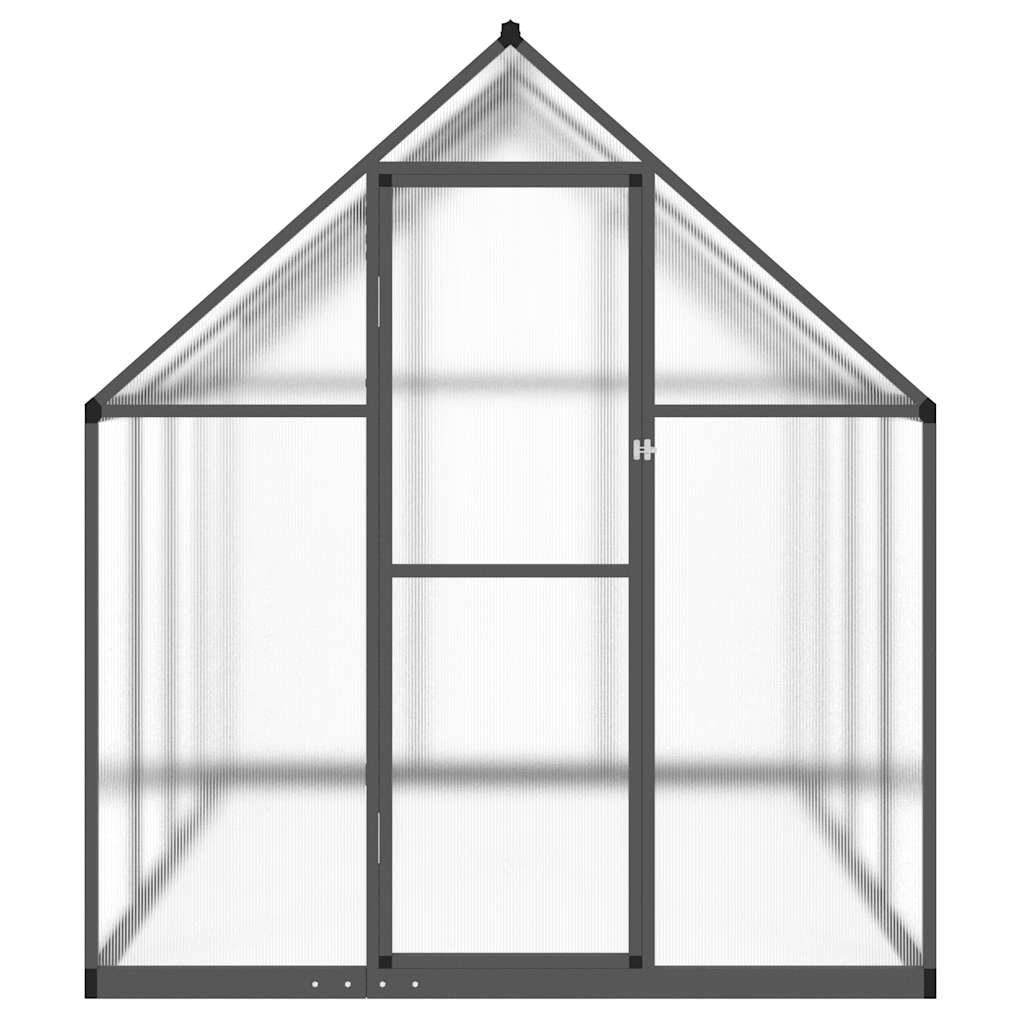 vidaXL Kasvihuone pohjarungolla antrasiitti 224x169x195 cm alumiini