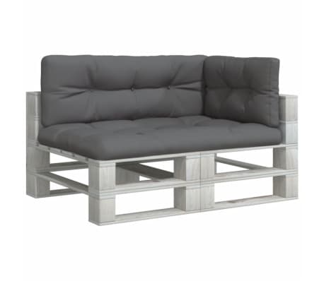 vidaXL パレットソファクッション 3点 アントラシート ファブリック