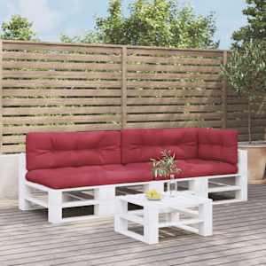 Blazine za kavč iz palet 5 kosov vinsko rdeče