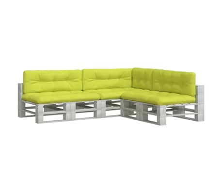 vidaXL Coussins de palette lot de 7 vert vif tissu