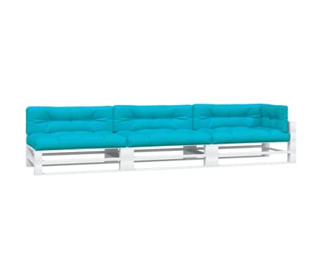 vidaXL Coussins de palette lot de 7 turquoise tissu