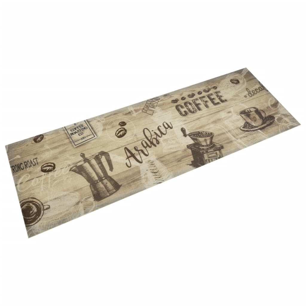 vidaXL Kuchyňský koberec omyvatelný Káva hnědý 60 x 180 cm samet