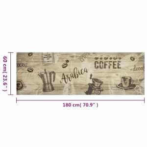 Kuchyňský koberec omyvatelný Káva hnědý 60 x 180 cm samet - obrázek 5