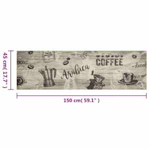 Kuchyňský koberec omyvatelný Káva šedý 45 x 150 cm samet - obrázek 5