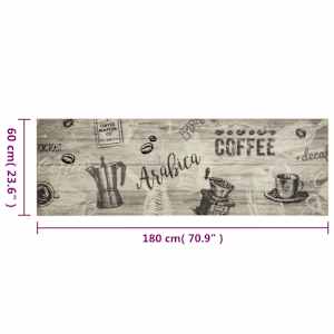 Kuchyňský koberec omyvatelný Káva šedý 60 x 180 cm samet - obrázek 5