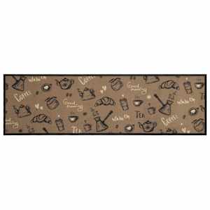Kuchyňský koberec omyvatelný Ráno hnědý 45 x 150 cm samet - obrázek 2