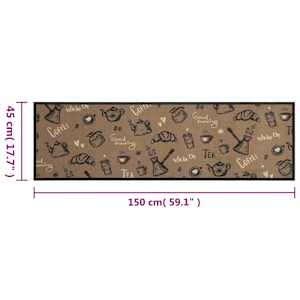Kuchyňský koberec omyvatelný Ráno hnědý 45 x 150 cm samet - obrázek 5